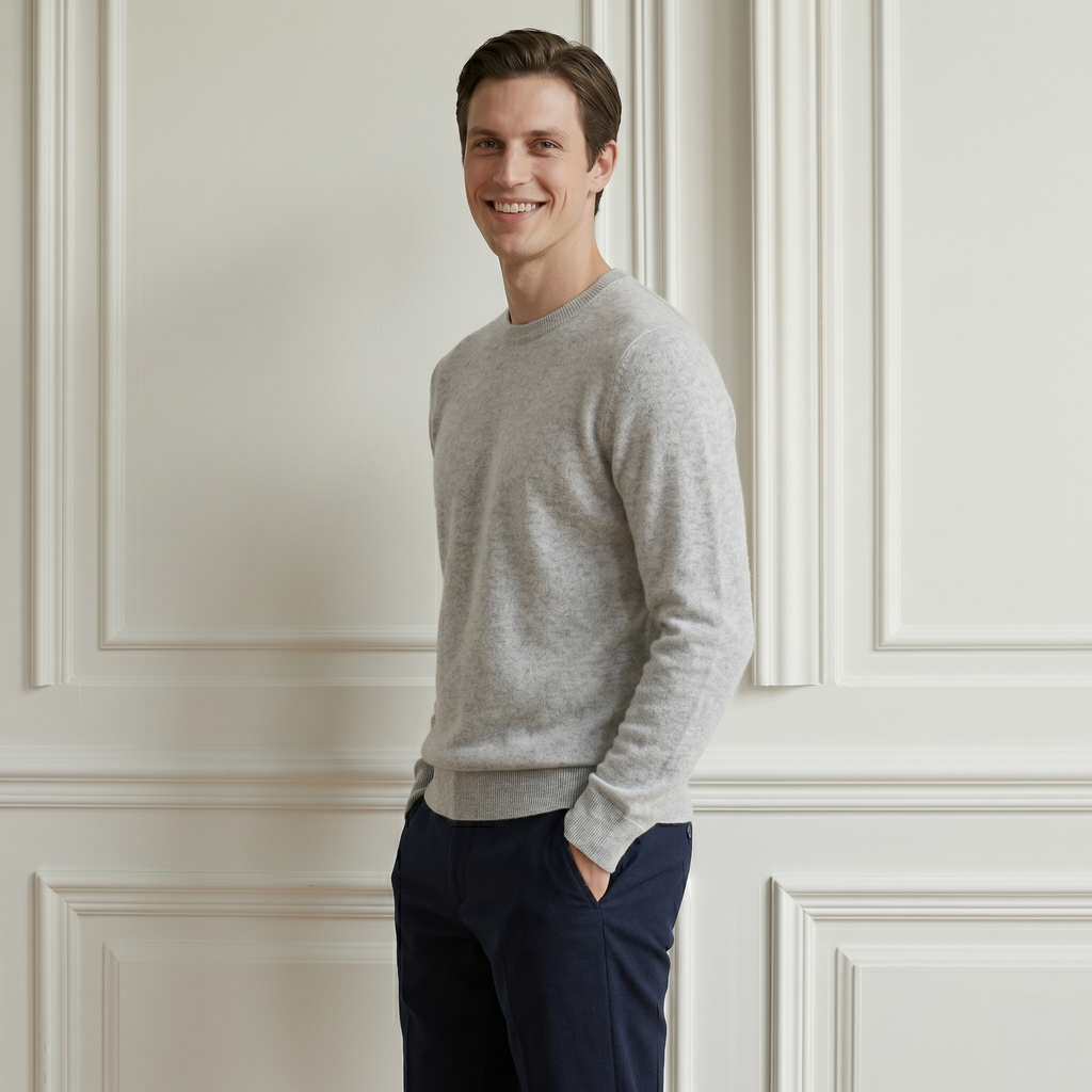 Men's Undyed Cashmere Crewneck Sweater - Executive