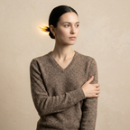 Women's Undyed Cashmere V-Neck Sweater - Original