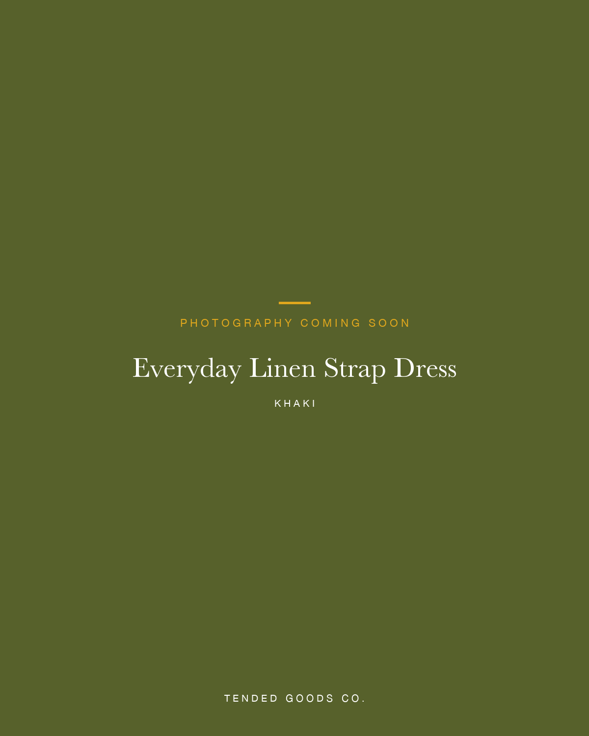 Women's khaki linen dress — The Sunday Linen Strap Dress