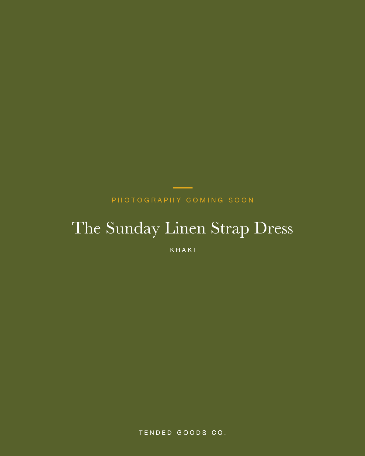 Women's khaki linen dress — The Sunday Linen Strap Dress