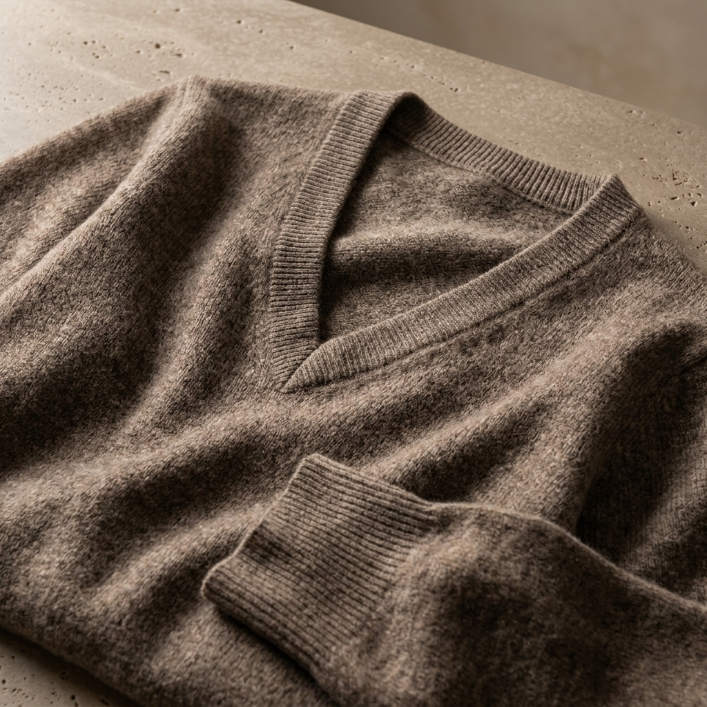 Women's Undyed Cashmere V-Neck Sweater - Original