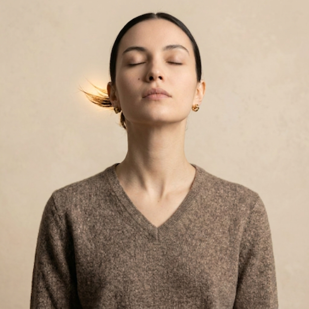 Women's Undyed Cashmere V-Neck Sweater - Original