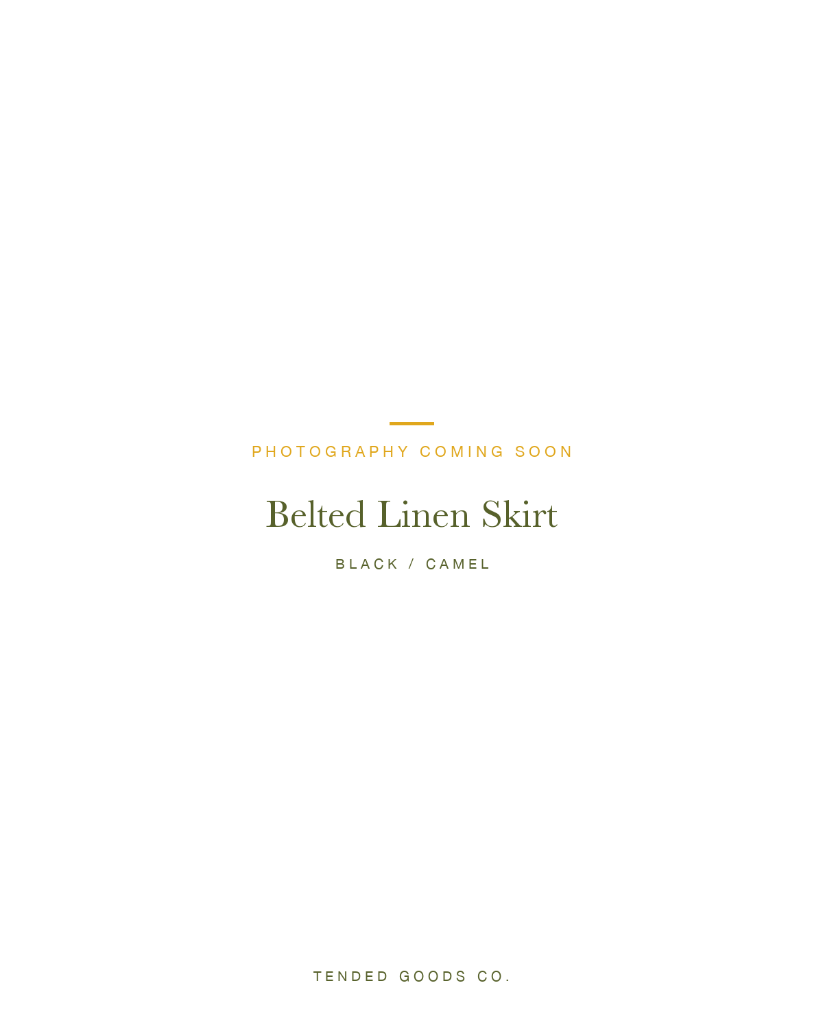 Women's black/camel linen skirt — The Belted Linen Skirt