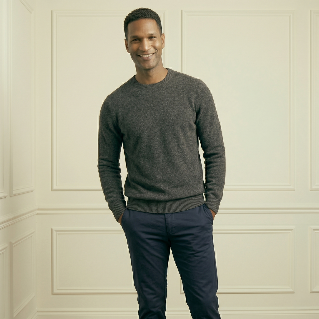 Men's Undyed Cashmere Crewneck Sweater - Executive