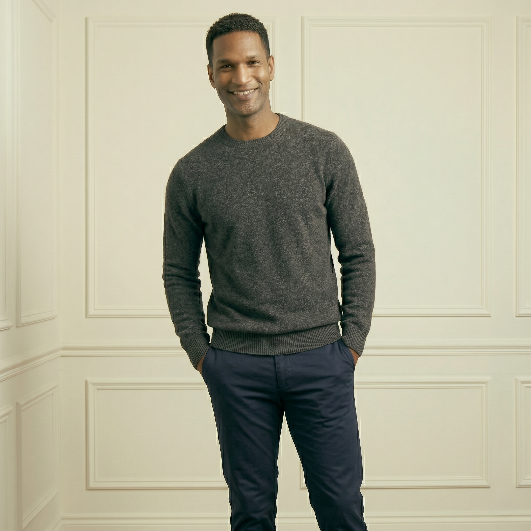 Men's Undyed Cashmere Crewneck Sweater - Executive
