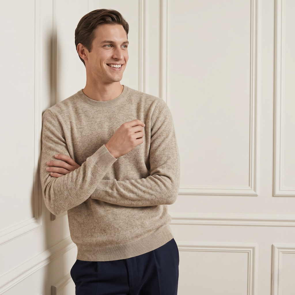 Men's Undyed Cashmere Crewneck Sweater - Executive