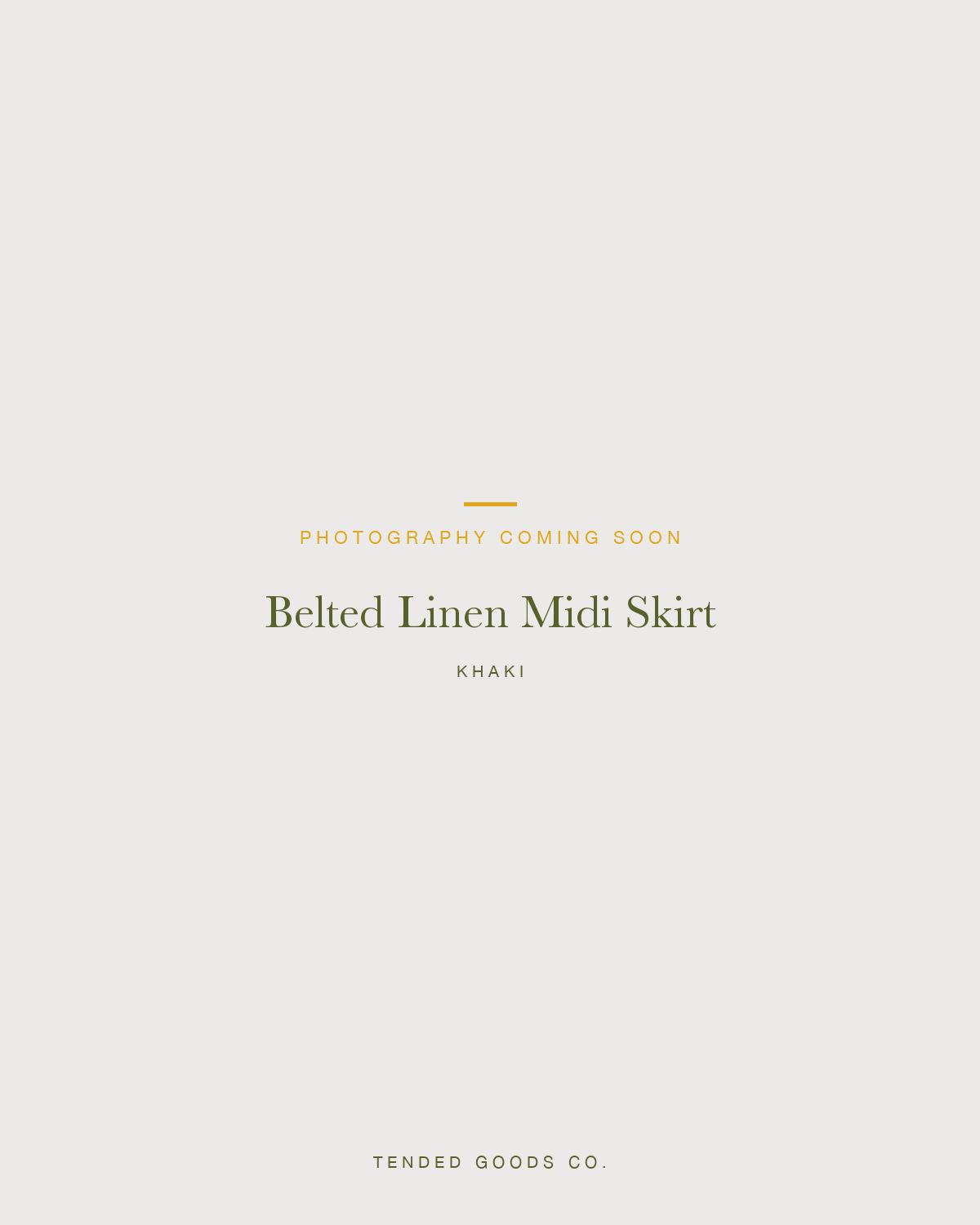 Women's khaki linen skirt — The Tie-Waist Linen Skirt