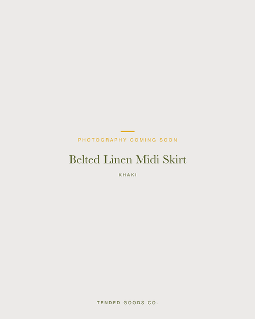 Women's khaki linen skirt — The Tie-Waist Linen Skirt