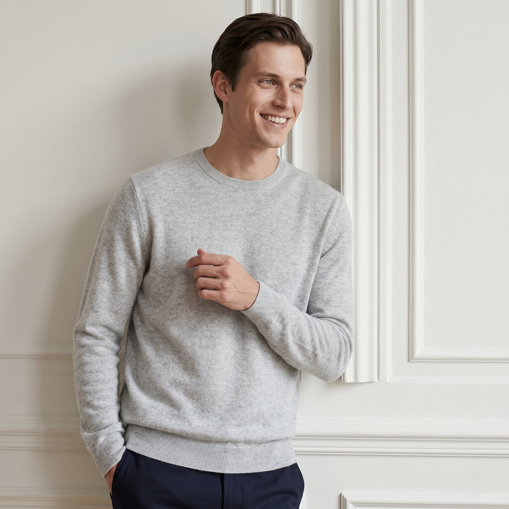 Men's Undyed Cashmere Crewneck Sweater - Executive