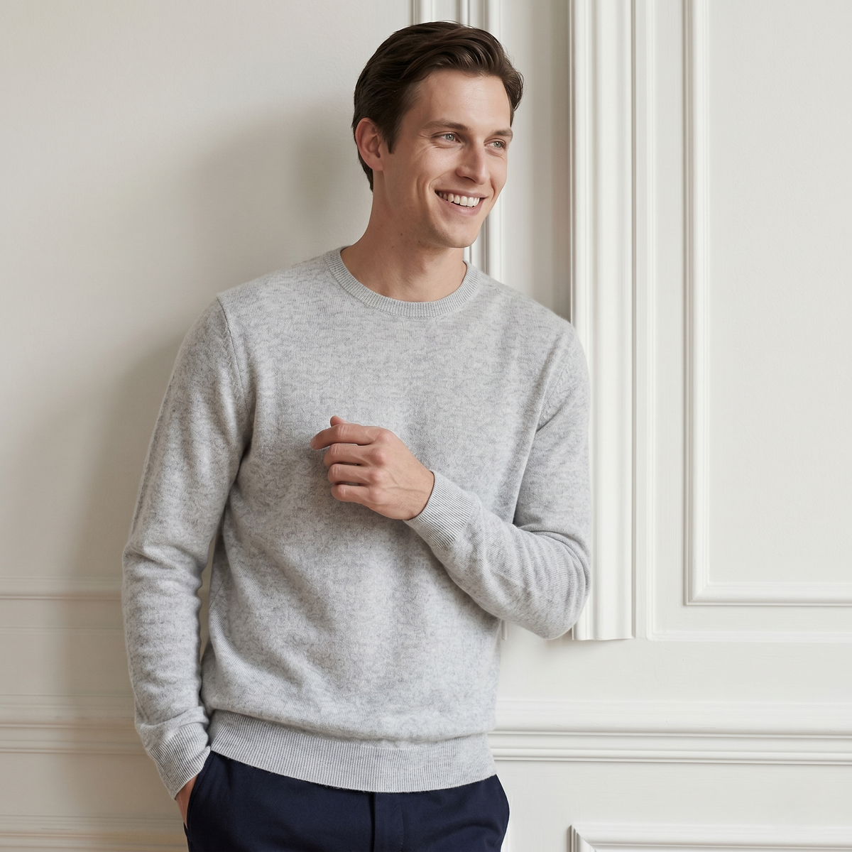 Men's Undyed Cashmere Crewneck Sweater - Executive