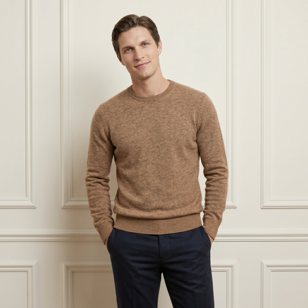 Men's Undyed Cashmere Crewneck Sweater - Executive