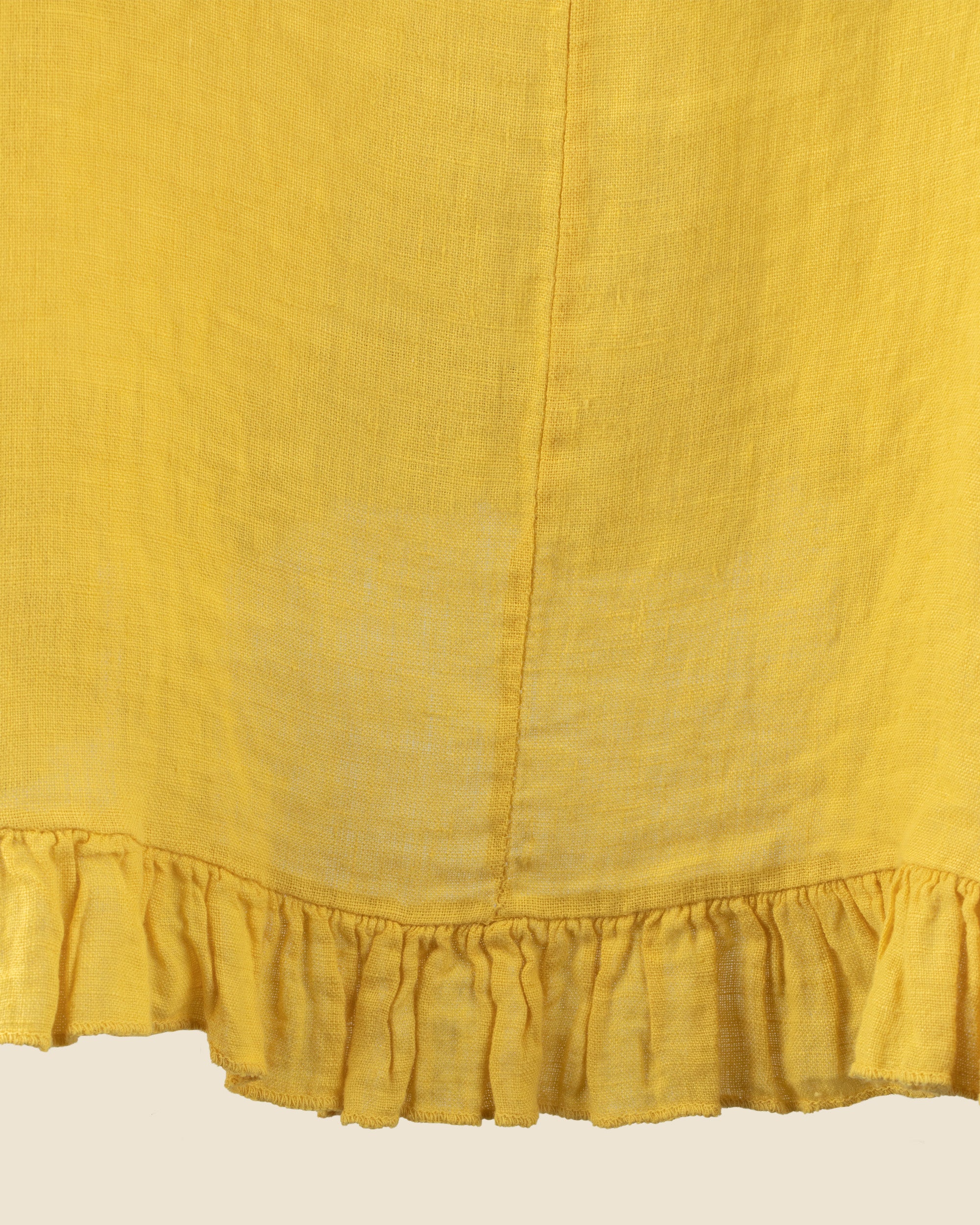 Feather Ruffle Linen Blouse
