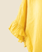 Feather Ruffle Linen Blouse