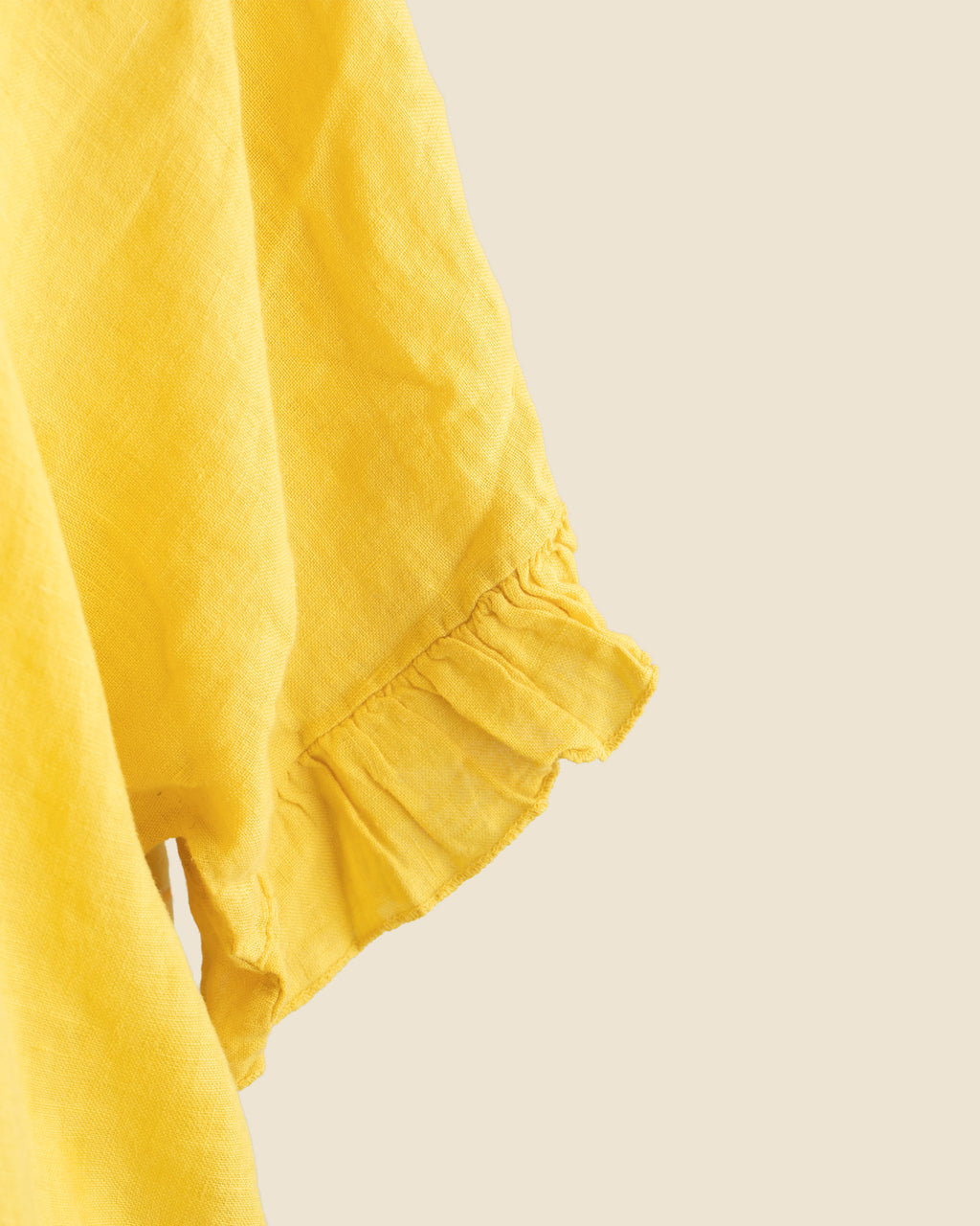 Feather Ruffle Linen Blouse
