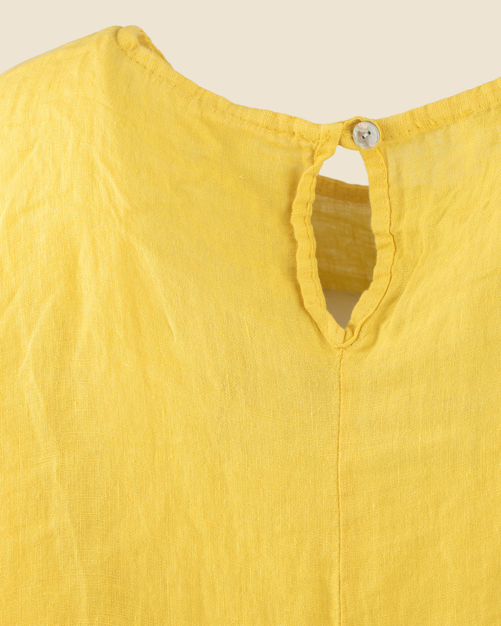 Feather Ruffle Linen Blouse