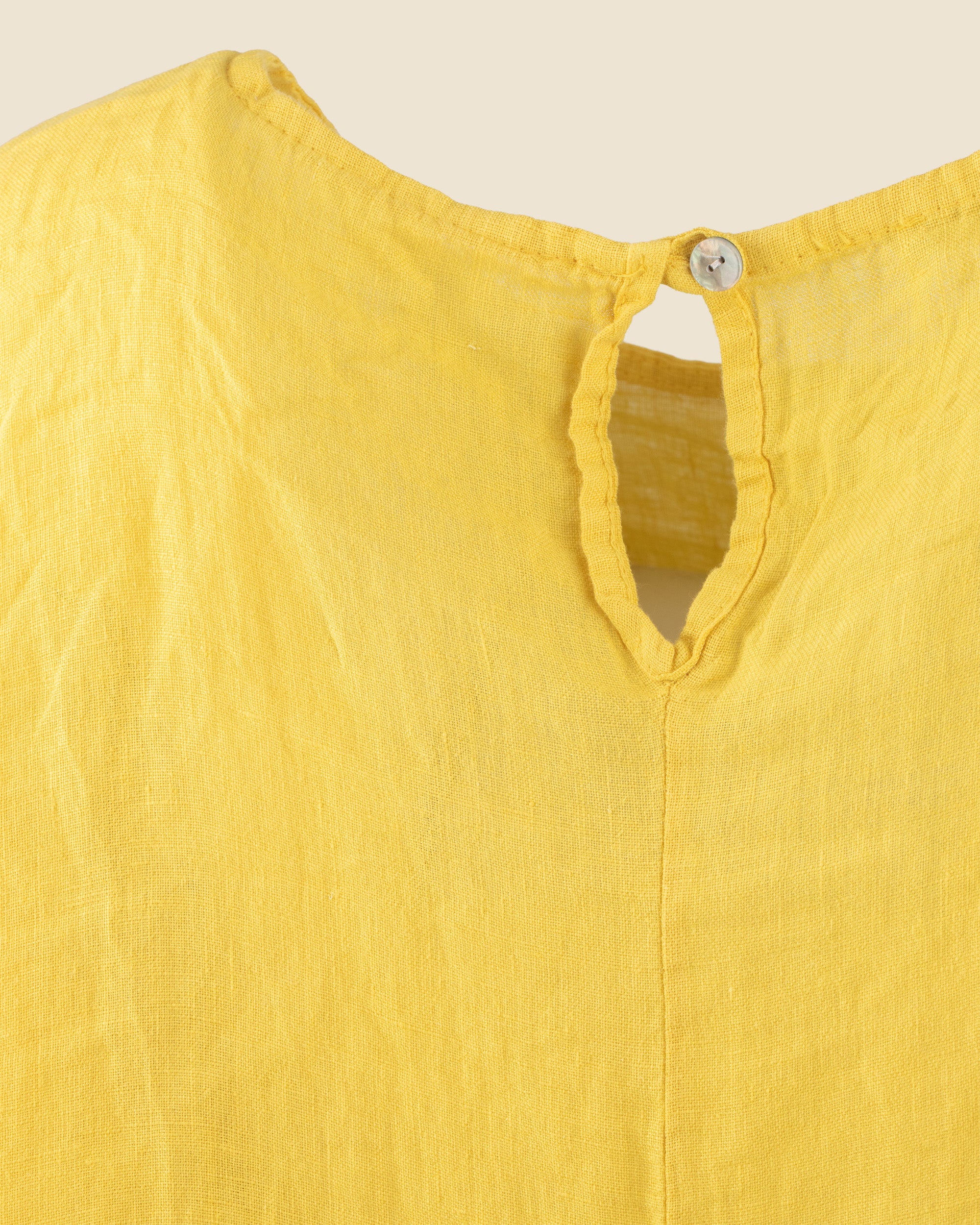 Feather Ruffle Linen Blouse