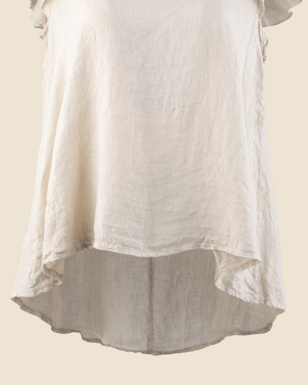 Flutter-Sleeve Linen Blouse