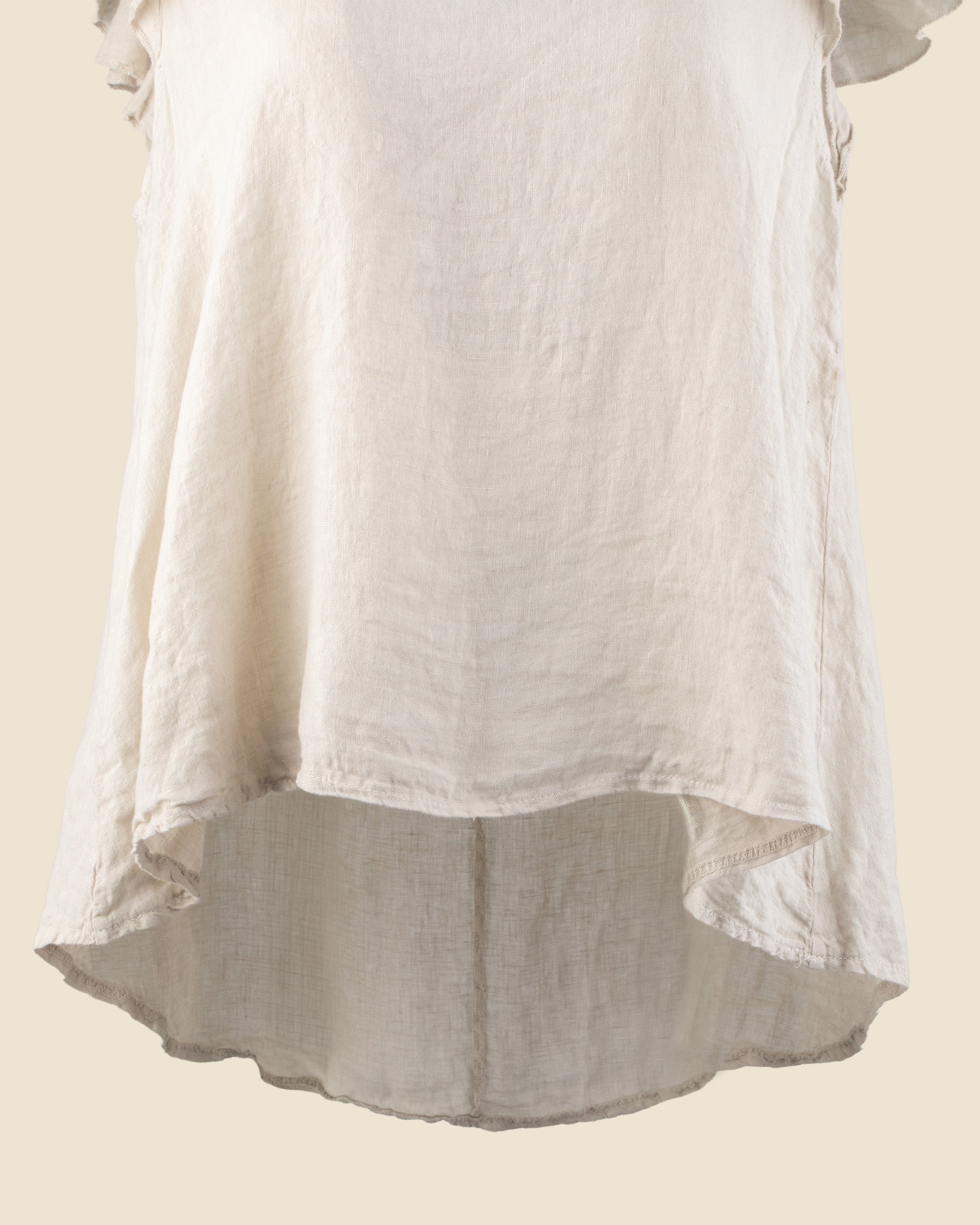 Flutter-Sleeve Linen Blouse