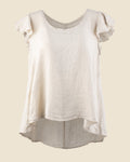 Flutter-Sleeve Linen Blouse