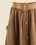 Belted Linen Skirt