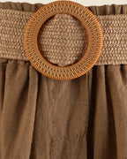 Belted Linen Skirt