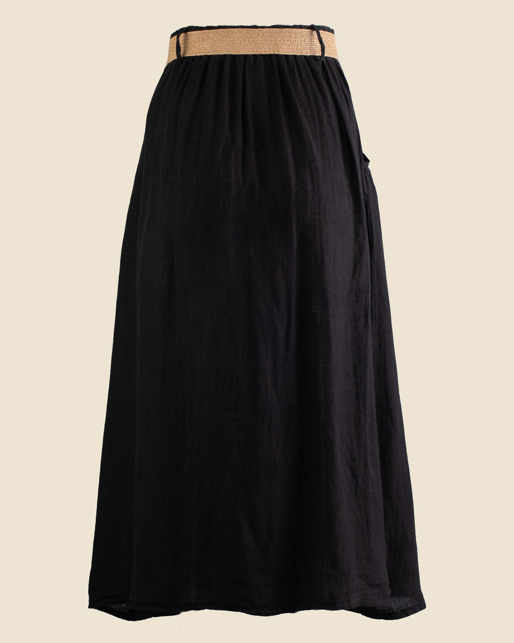 Belted Linen Skirt