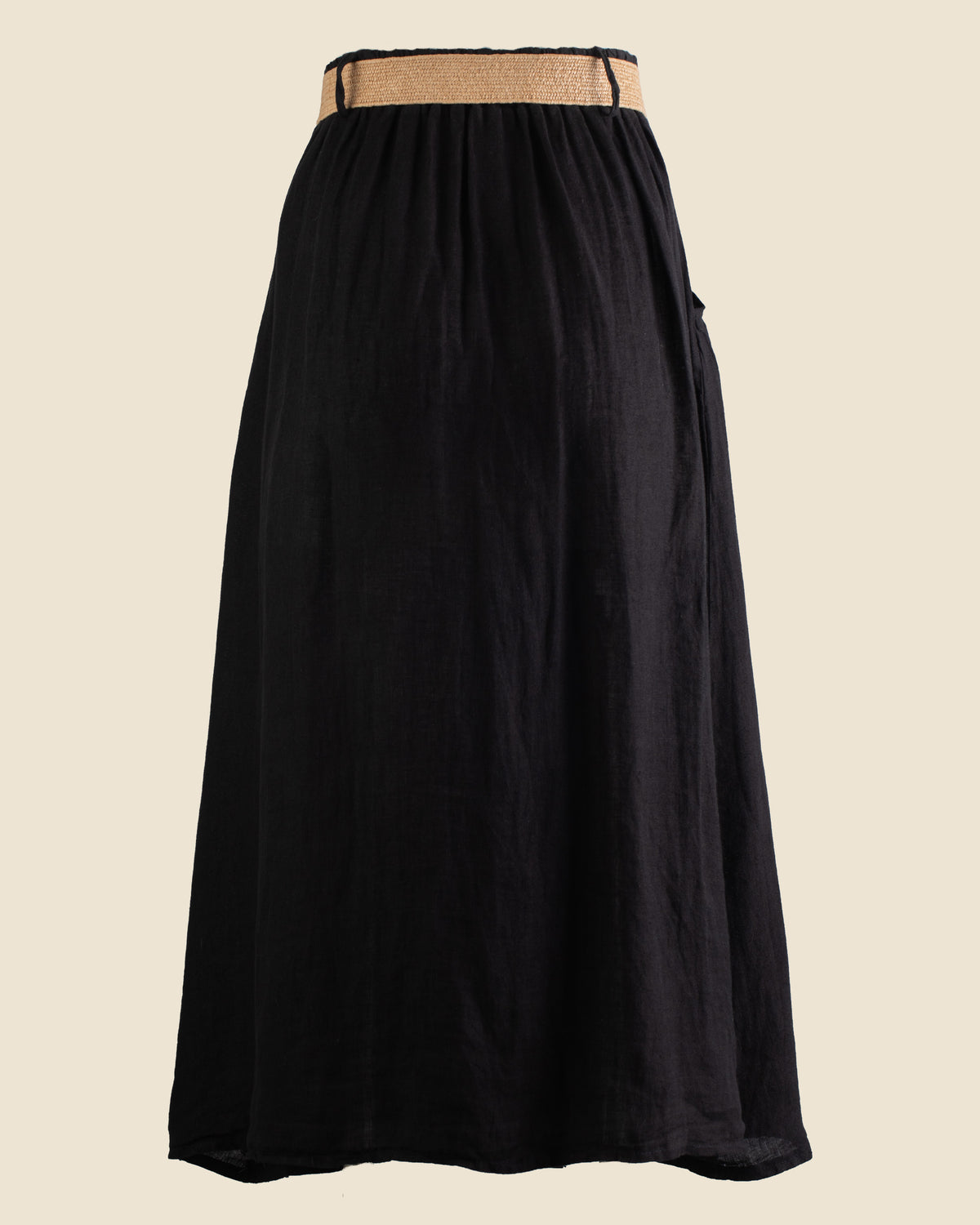 Belted Linen Skirt