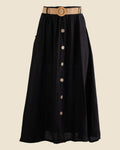 Belted Linen Skirt