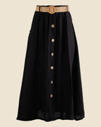 Belted Linen Skirt
