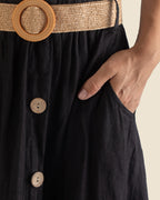 Belted Linen Skirt