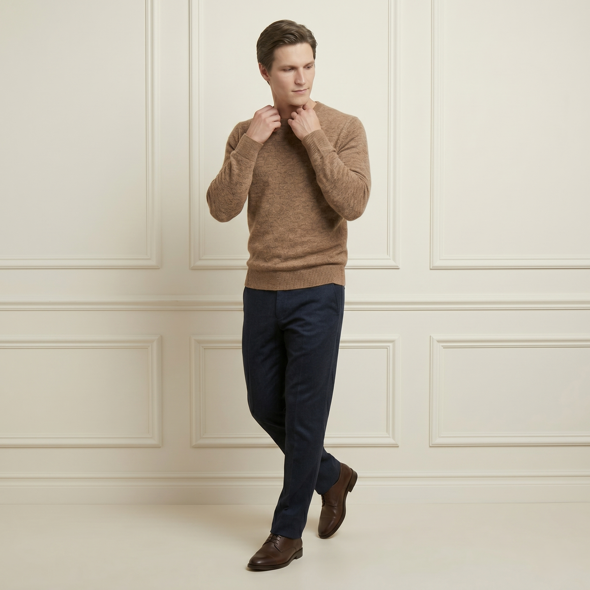 Men's Undyed Cashmere Crewneck Sweater - Executive