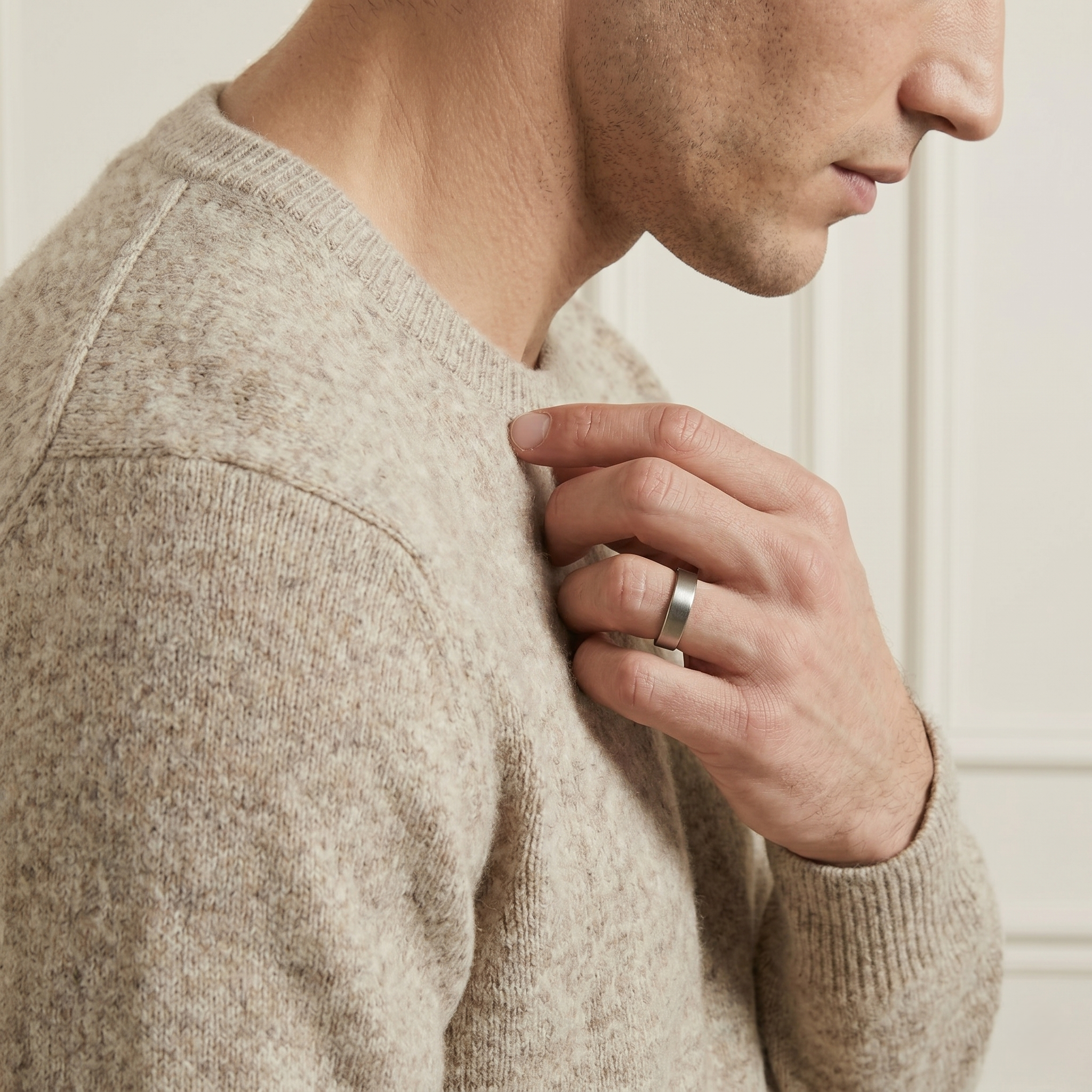 Men's Undyed Cashmere Crewneck Sweater - Executive