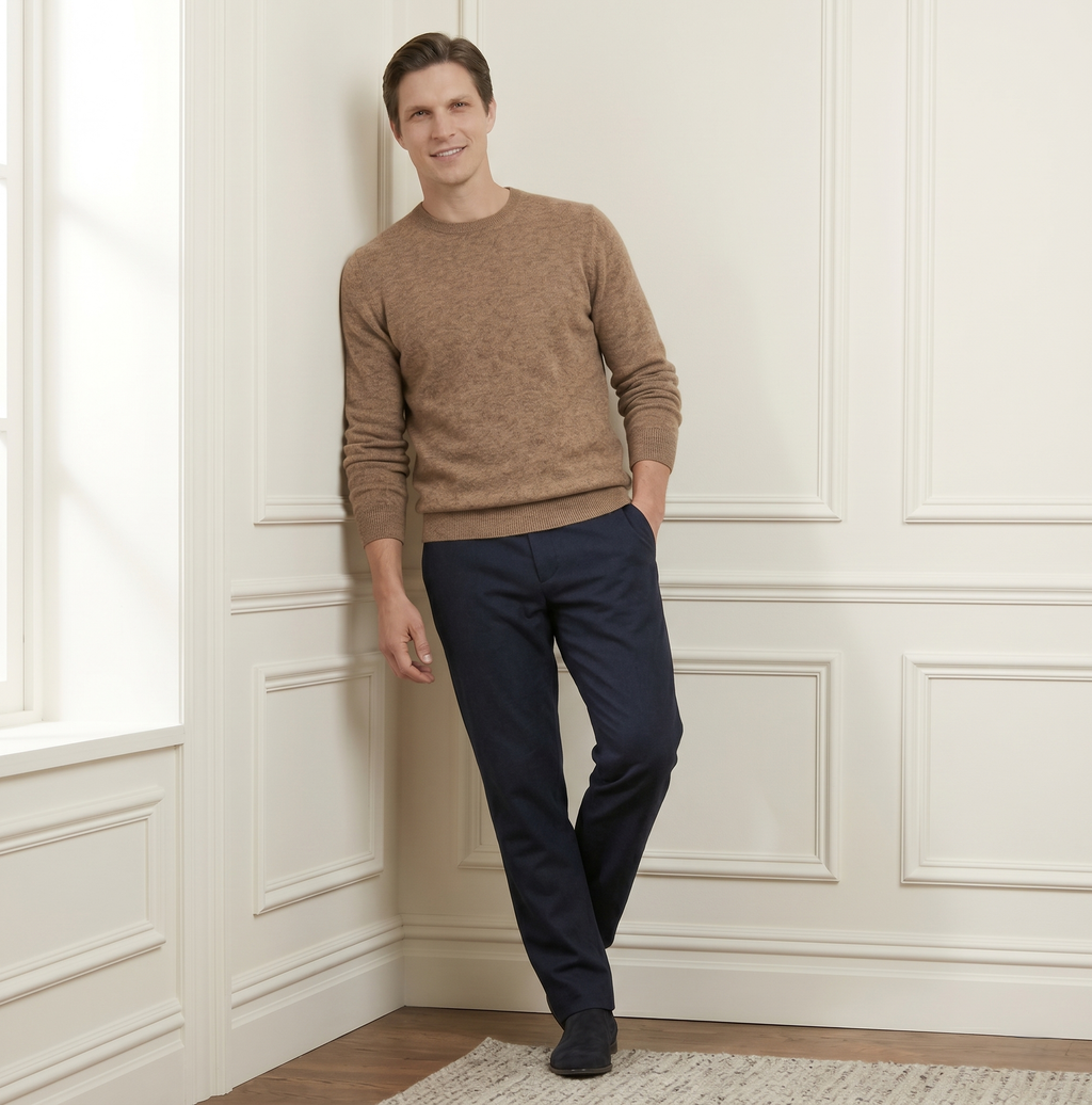 Men's Undyed Cashmere Crewneck Sweater - Executive
