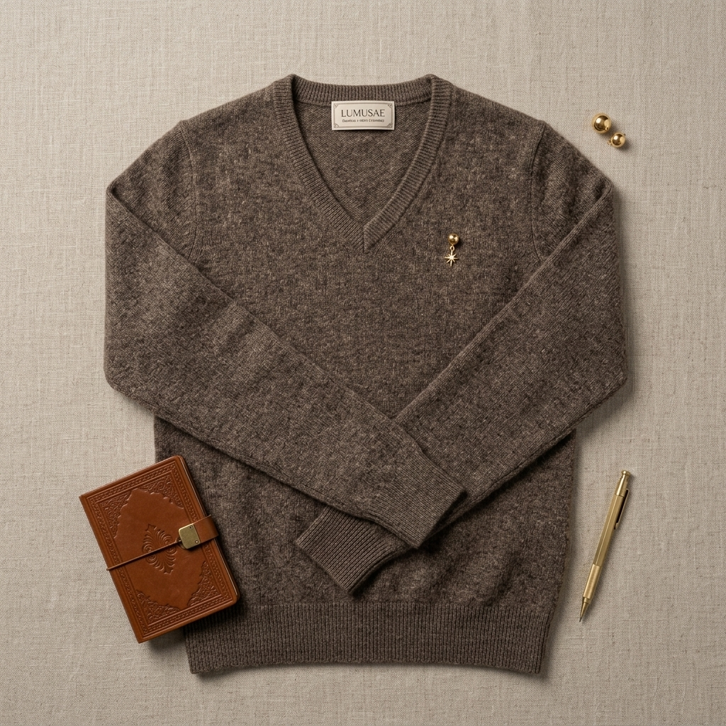 Women's Undyed Cashmere V-Neck Sweater - Original