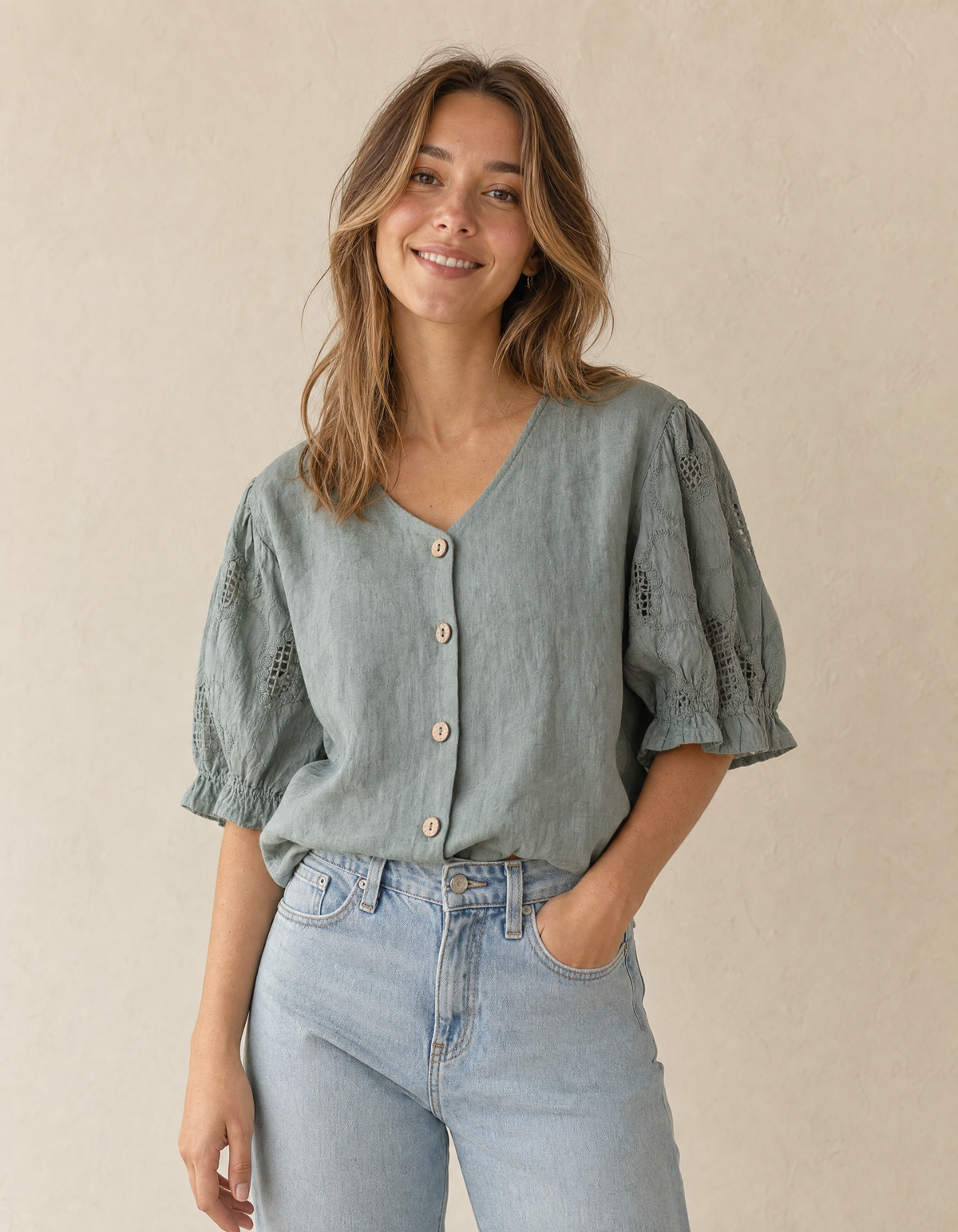 Meadowsweet Linen Blouse